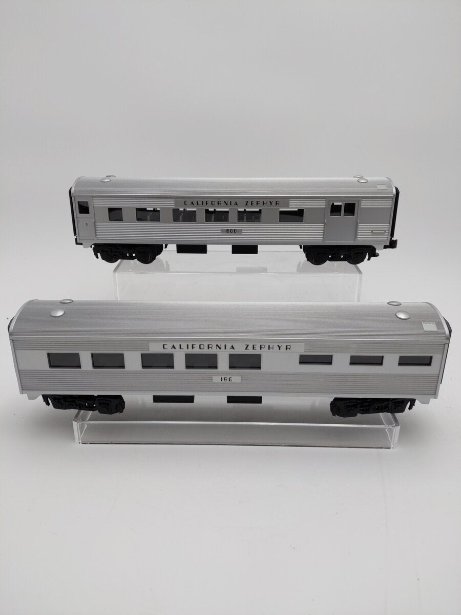 MTH 30-6054 O California Zephyr O-27 Streamlined Combo/Diner Set (Set of 2) LN/Box