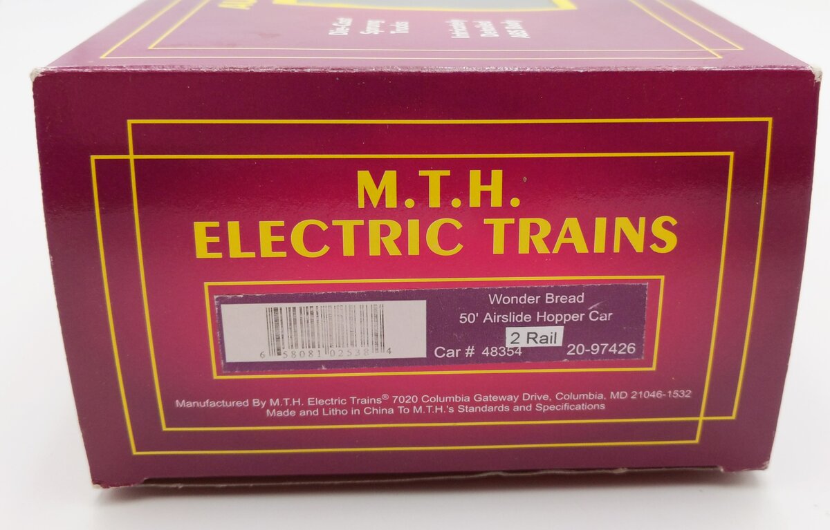 MTH 20-97426 O Scale 2-Rail Wonder Bread Airslide Hopper Car