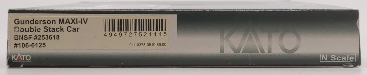 Kato 106-6125 N Scale BNSF Gunderson Double Stack Cars (Pack of 3)