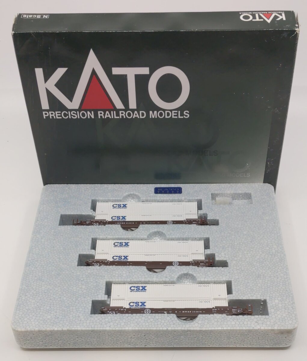Kato 106-6125 N Scale BNSF Gunderson Double Stack Cars (Pack of 3)