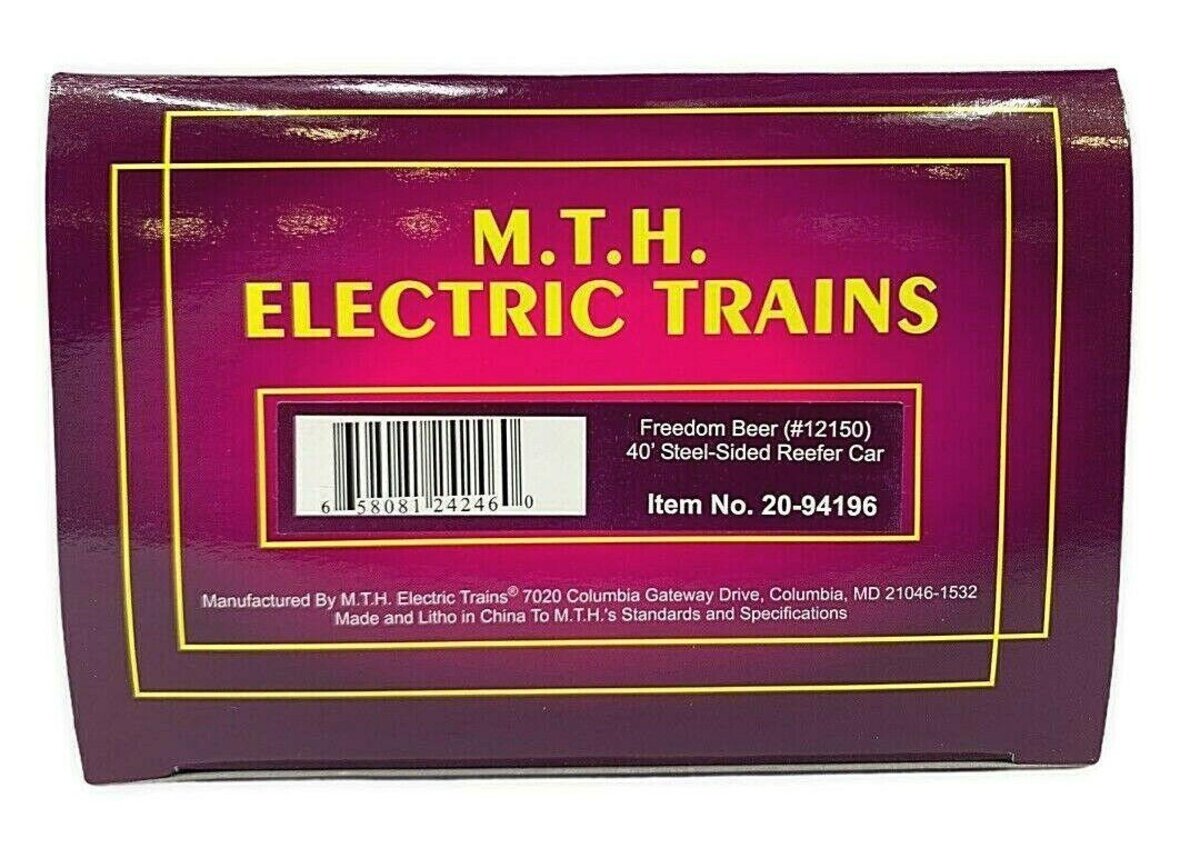 MTH 20-94196 O Gauge Freedom Beer Steel-Sided Reefer Car LN/Box