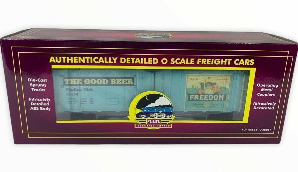 MTH 20-94196 O Gauge Freedom Beer Steel-Sided Reefer Car LN/Box