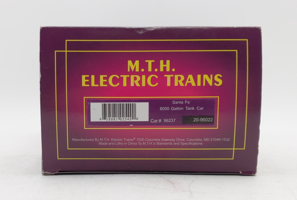 MTH 20-96022 O Gauge Santa Fe 8000 Gallon Tank Car #96237 LN/Box