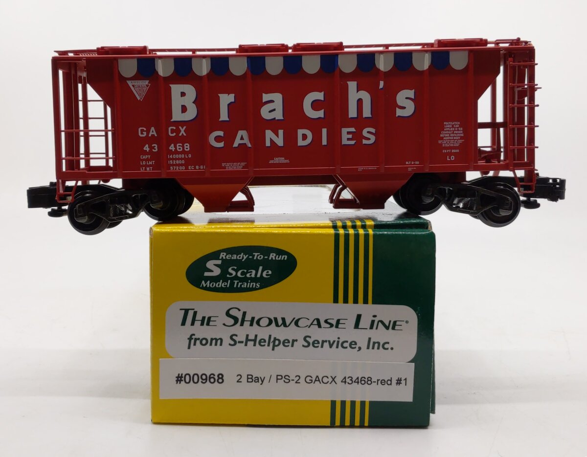 S-Helper 00968 GACX "Brachs Candies" 2-Bay Hopper Car #43468 LN/Box