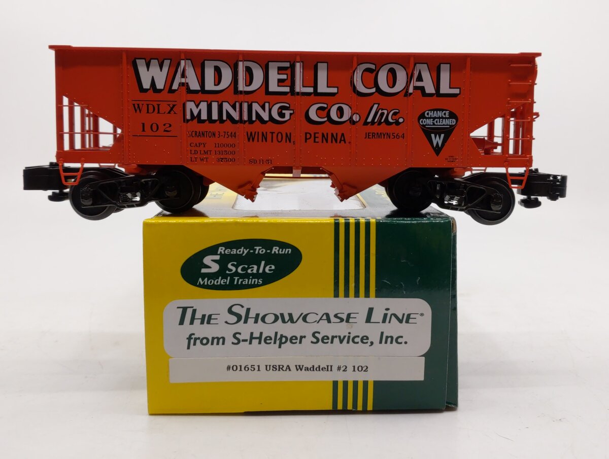S-Helper 01651 S Gauge Waddell USRA Hopper Car #102 EX/Box