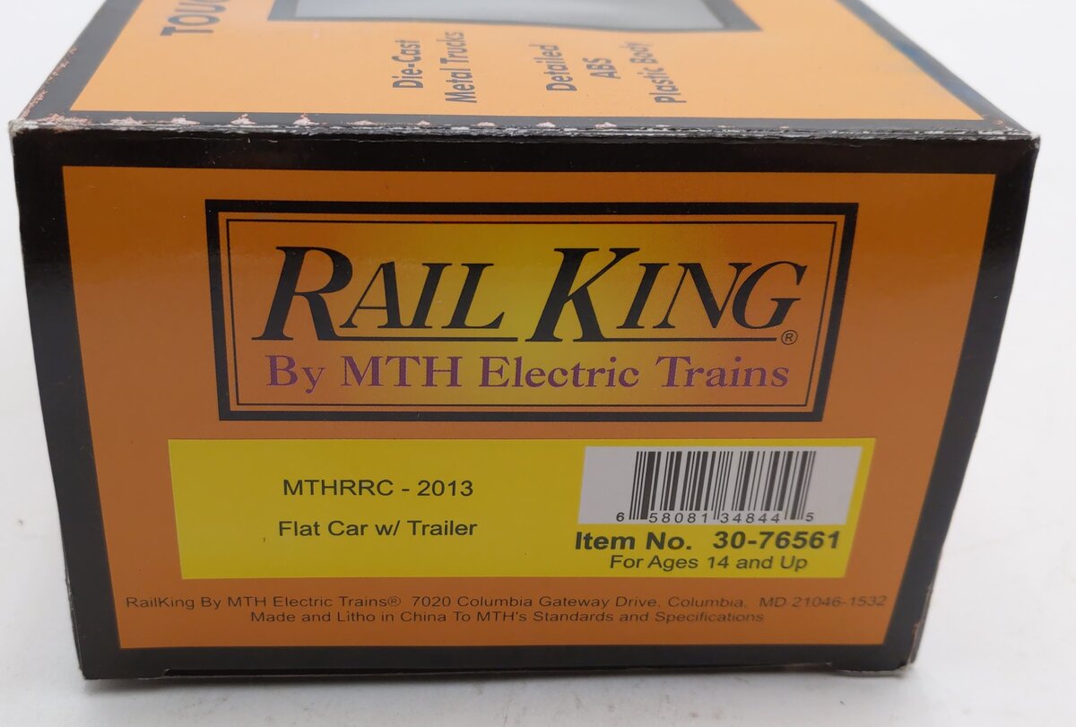 MTH 30-76561 O Scale MTHRRC - 2013 Flatcar w/ Trailer LN/Box