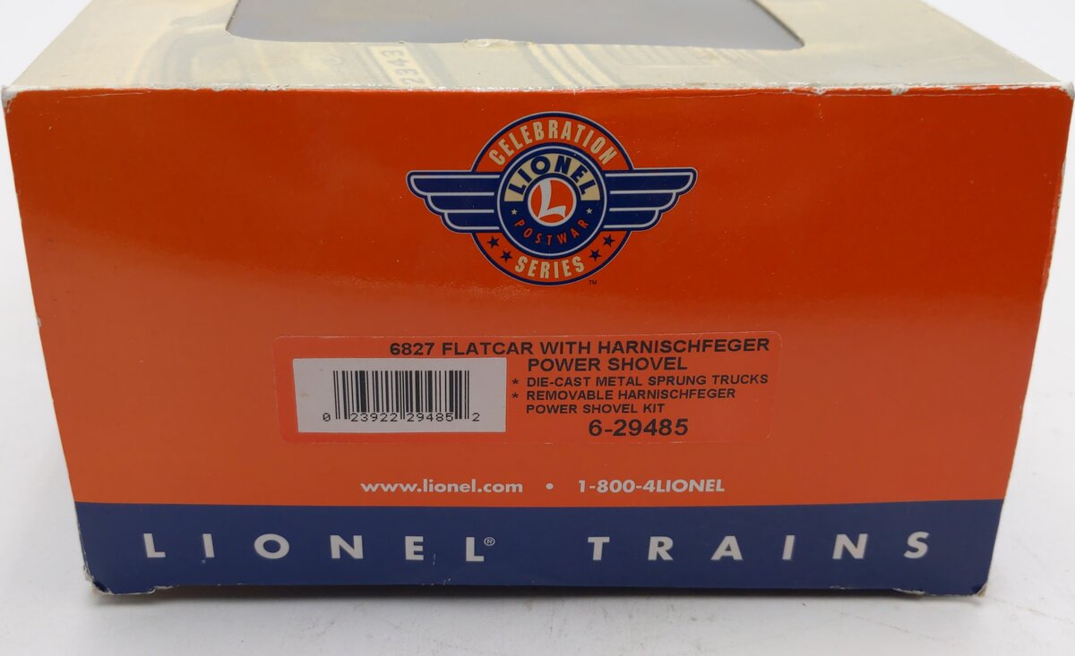 Lionel 6-29485 O 6827 Flatcar with Power Shovel LN/Box