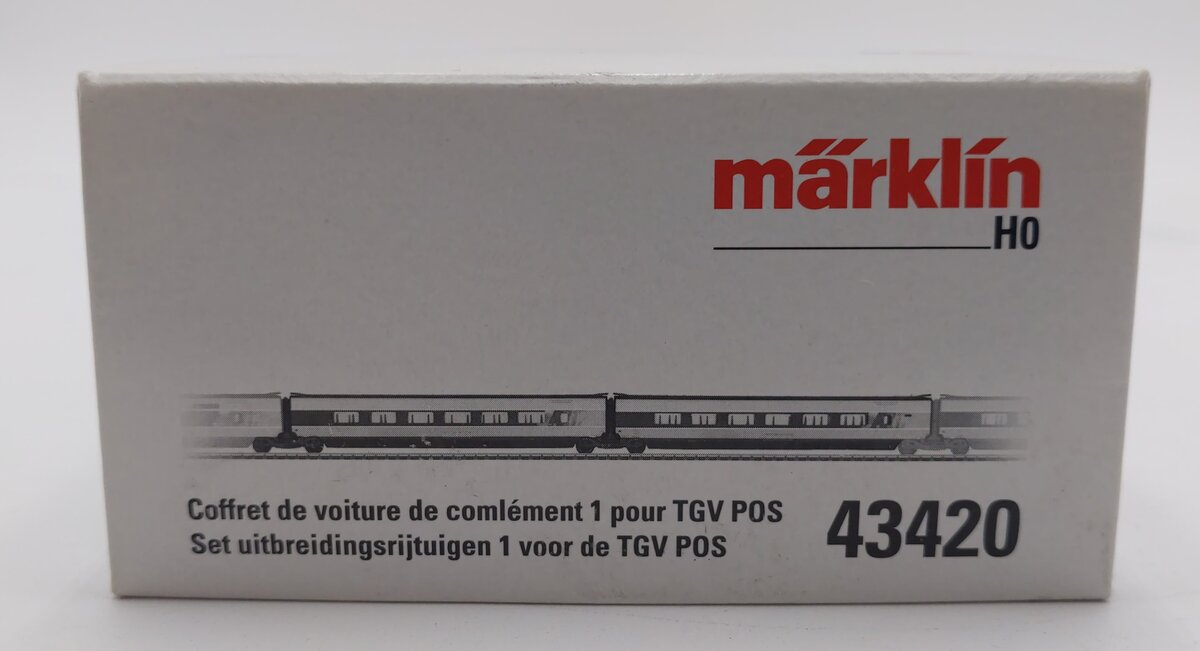 Marklin 43420 HO SNCF/TGV POS Set 2 2-Car Add-On Passenger Set