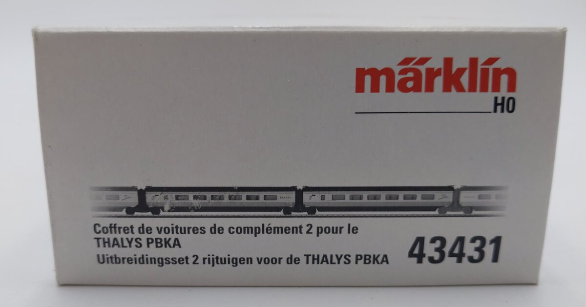 Marklin 43431 HO SNCB Thalys Add-On Car Set - Ready to Run