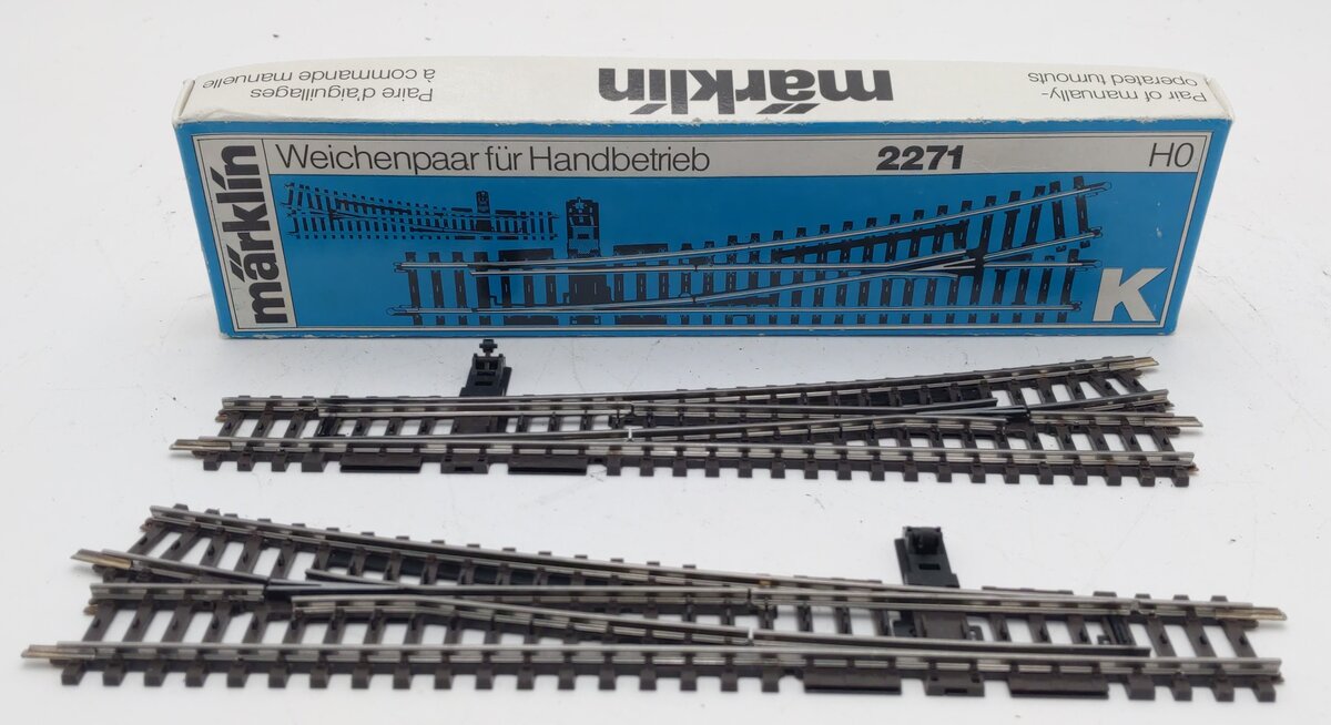 Marklin 2271 HO 14° K Track Left & Right Hand Switch Turnout (Set of 2)