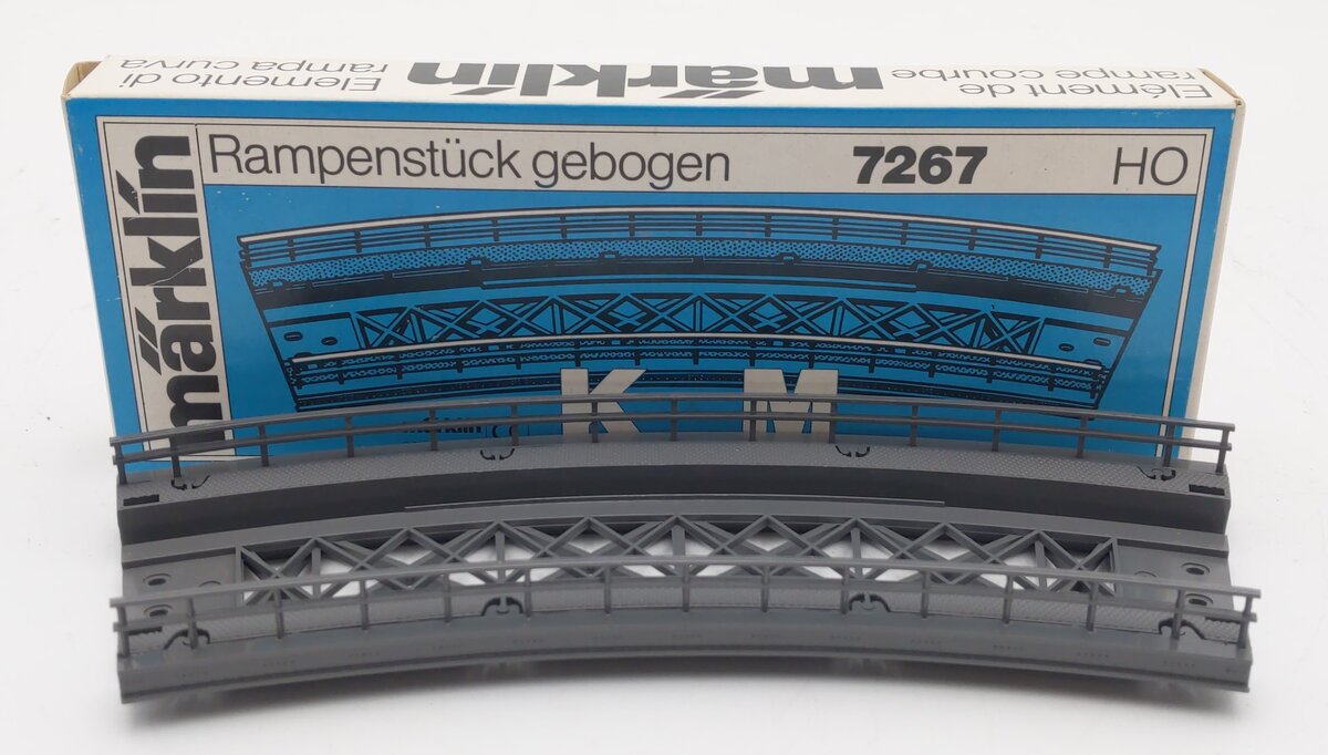 Marklin 7267 Curved 7-1/8" Bridge Ramp for K&M Tracks