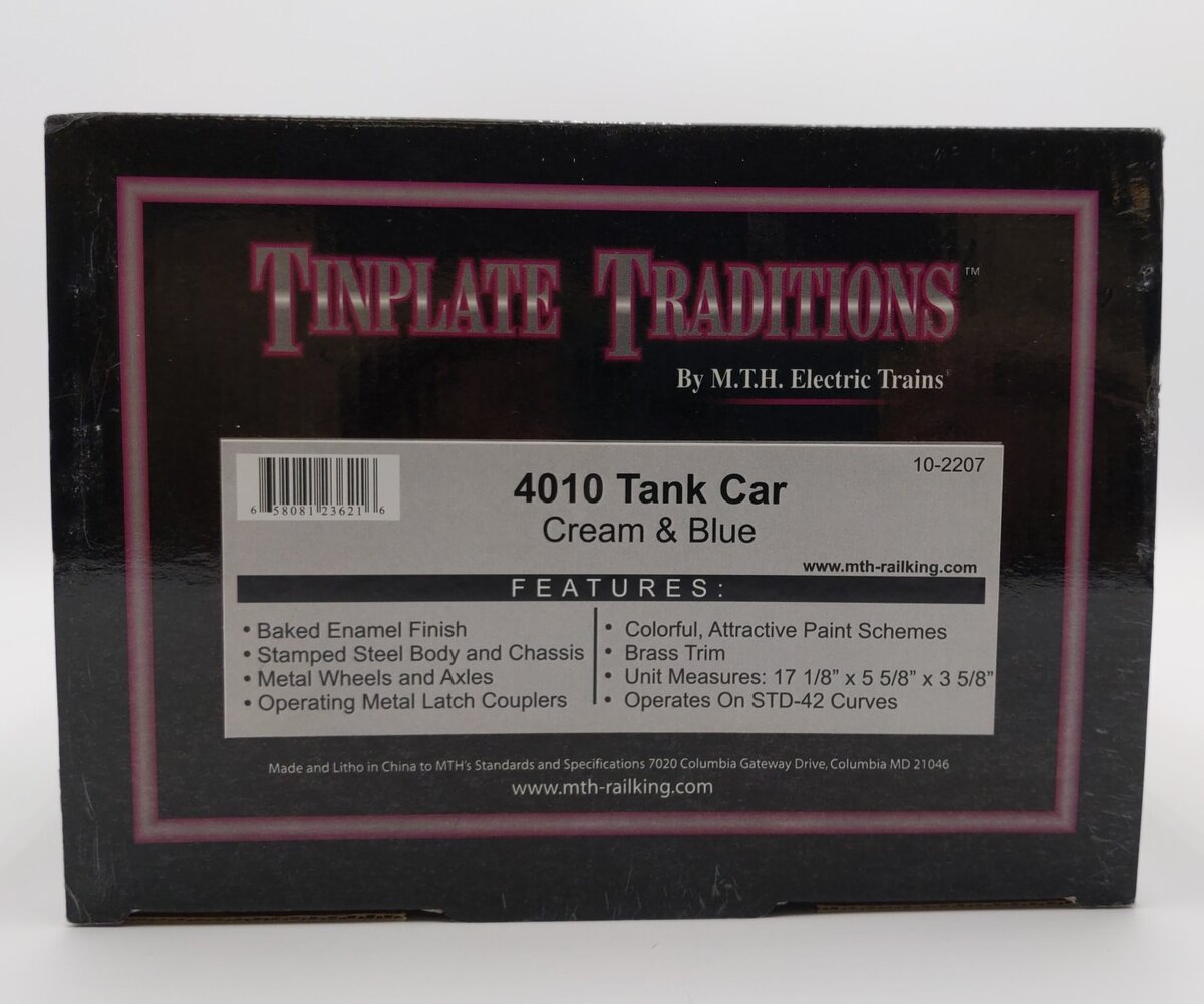 MTH 10-2207 Std. Gauge Cream & Blue 4010 Tank Car