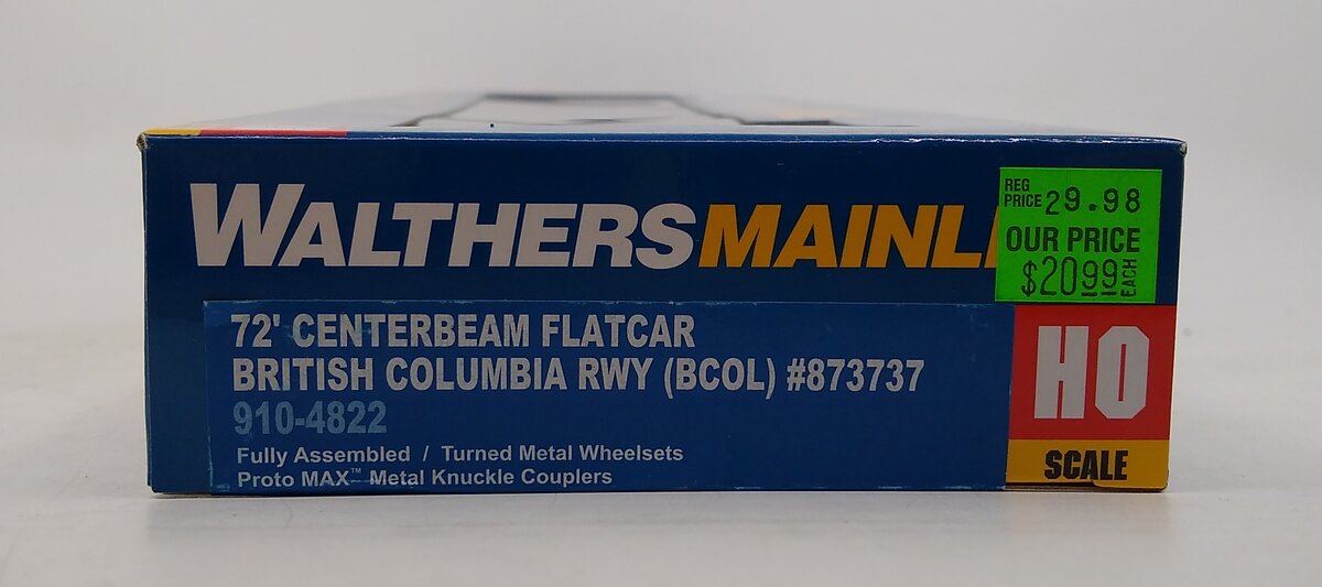 Walthers 910-4822 HO BC 72' CB RWY Flatcar #873737