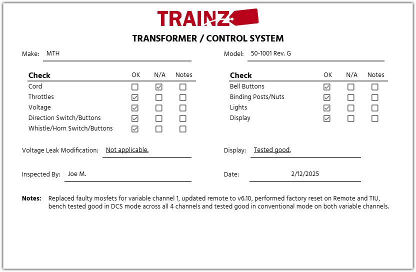 MTH 50-1001 DCS Track Interface Unit & Remote Controller - Serial Port Version EX/Box