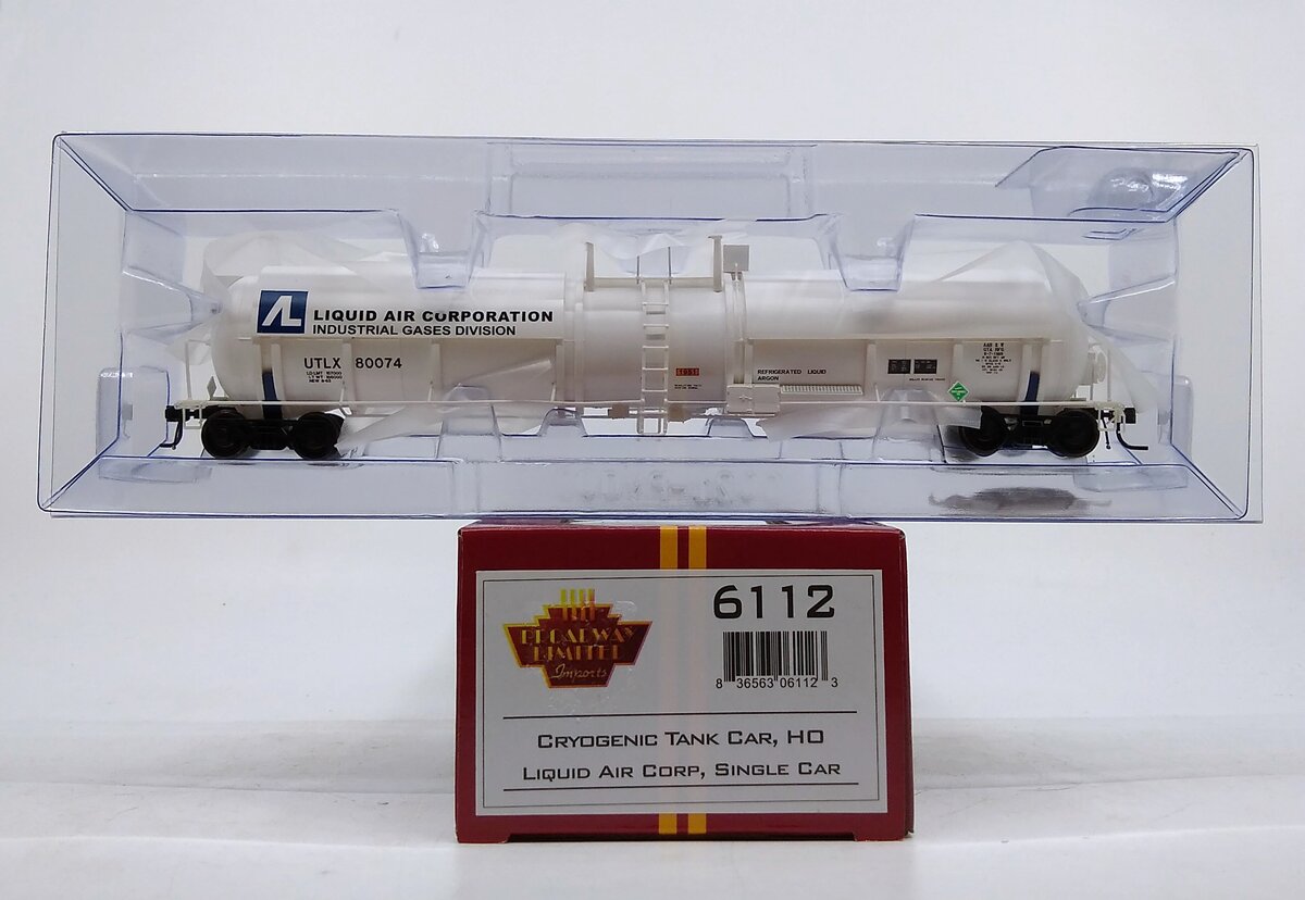 Broadway Limited 6112 HO Liquid Air Corporation High-Capacity Cryogenic Tank Car