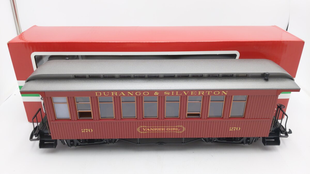 LGB 36808 G Durango & Silverton Yankee Girl Wood Coach #270 - Metal Wheels