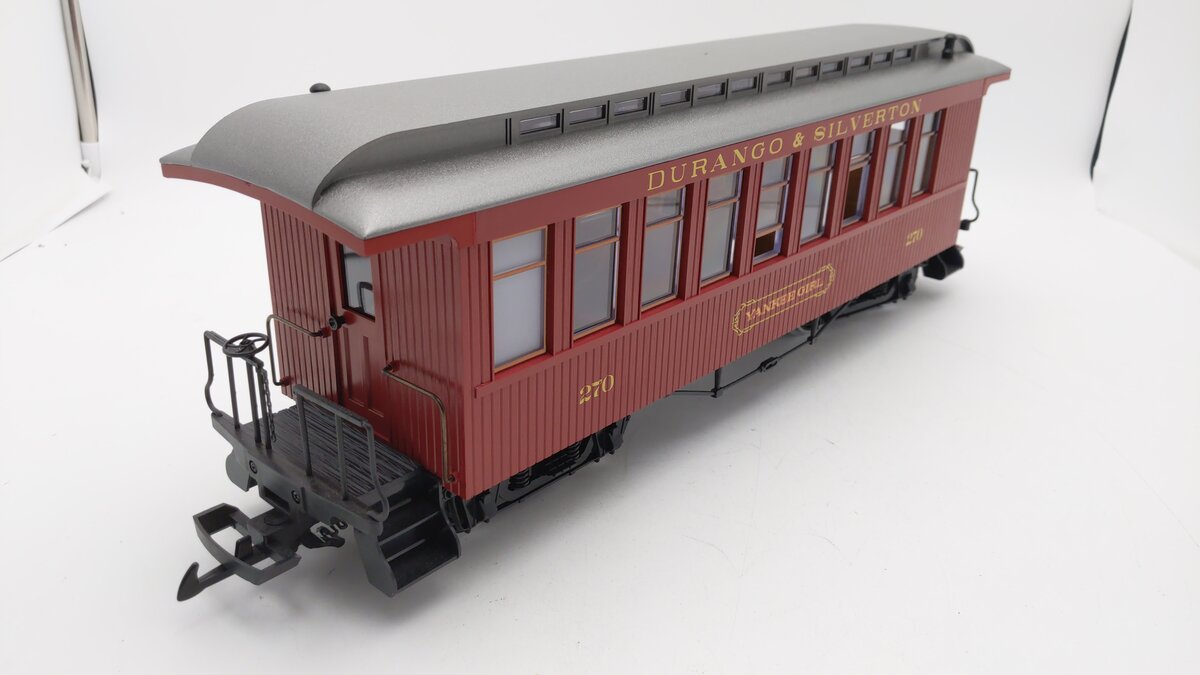LGB 36808 G Durango & Silverton Yankee Girl Wood Coach #270 - Metal Wheels