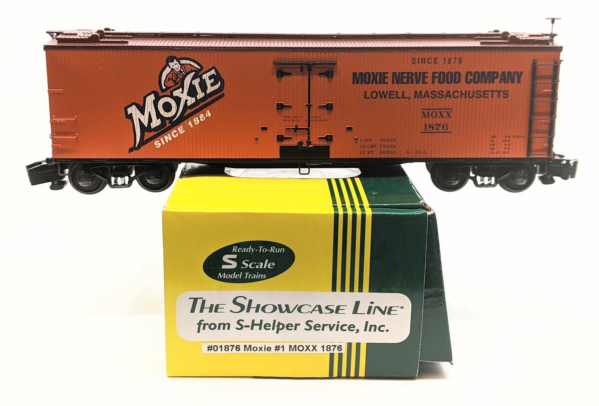 S-Helper 01876 S Gauge Moxie Nerve Food Co. Woodsided Reefer #1876 LN/Box