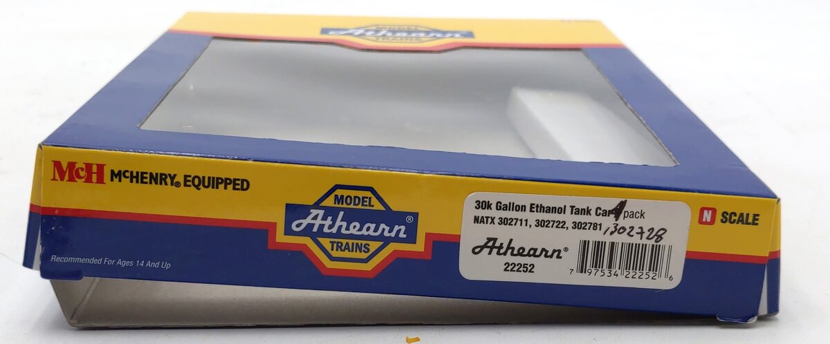 Athearn 22252 N Scale NATX 30K Gallon Ethanol Tank Car Set (3 Pack)