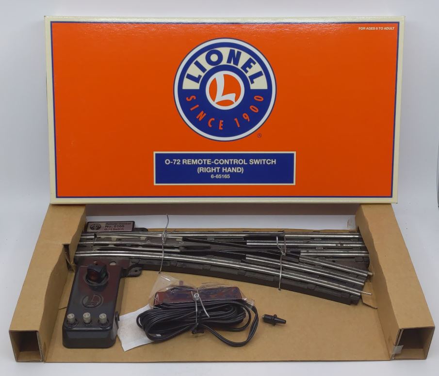 Lionel 6-65165 O72 Right Hand Remote Control Switch Turnout LN/Box