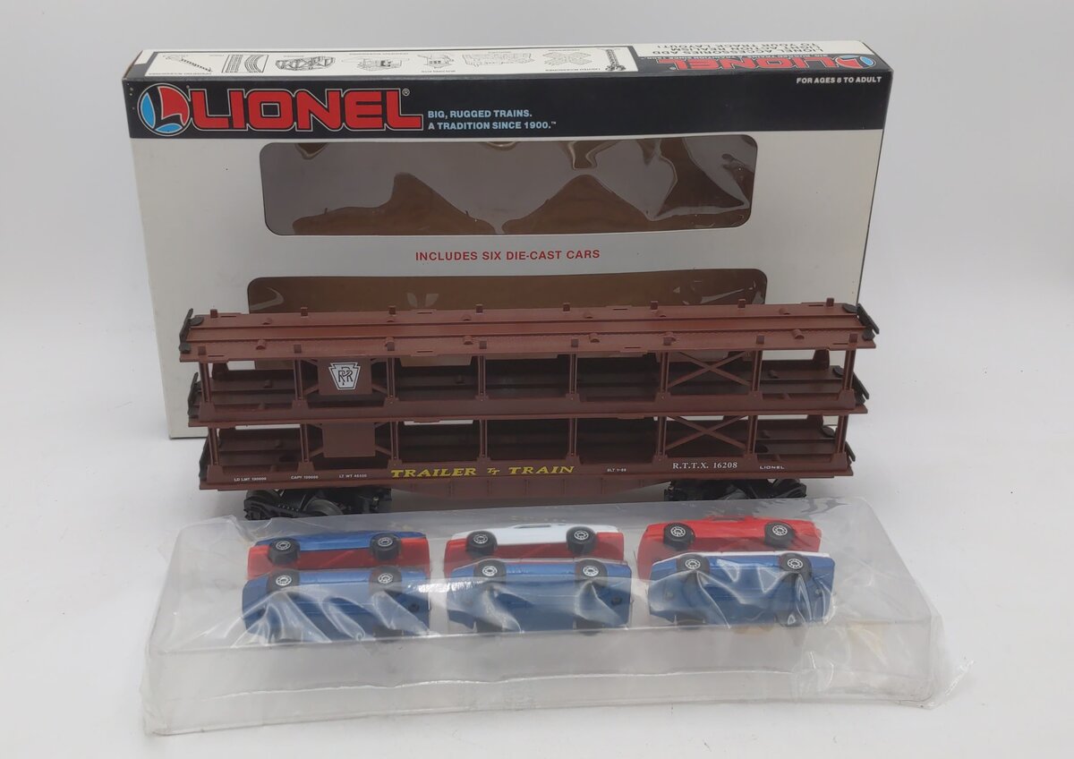 Lionel 6-16208 O Gauge Pennsylvania Railroad Auto Car with 6 Die-Cast Vehicles LN/Box