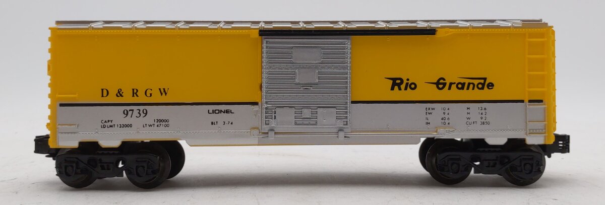Lionel 6-9739 O Gauge Denver and Rio Grande Western Boxcar EX/Box