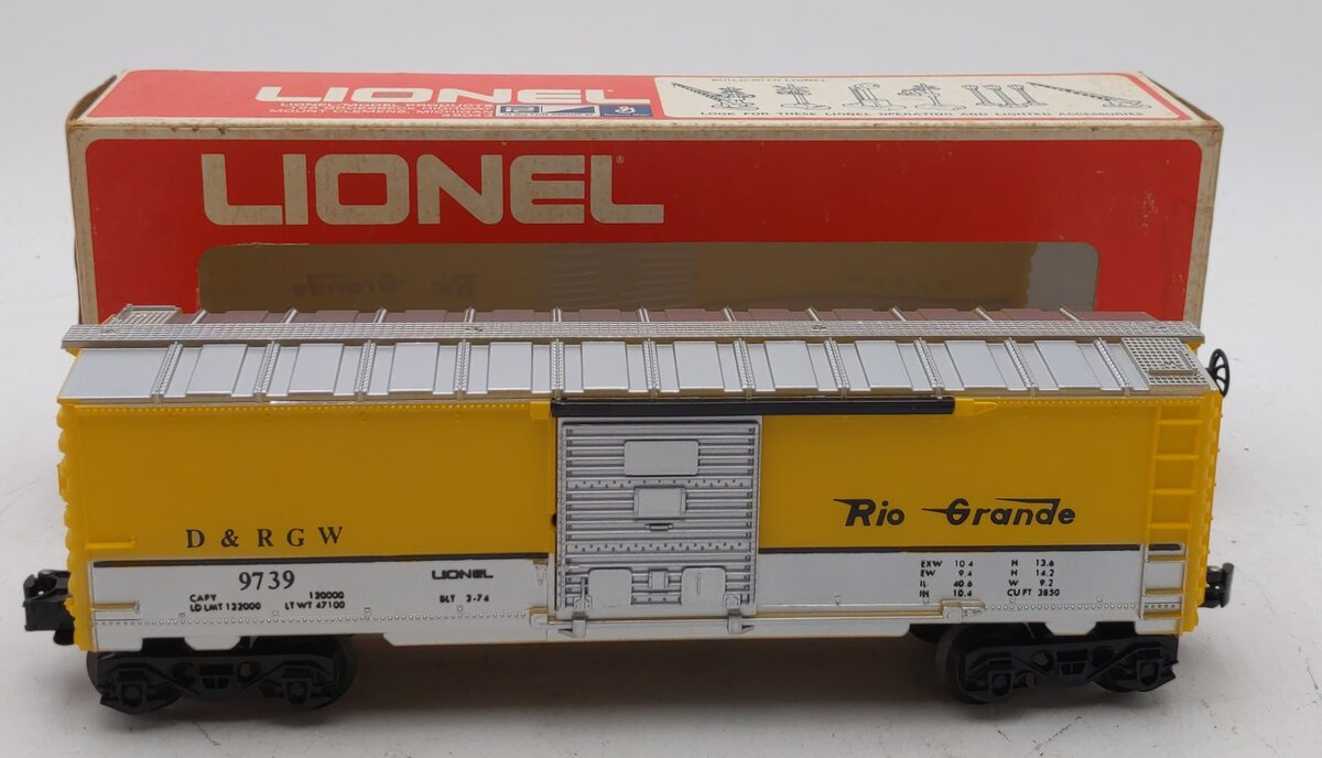 Lionel 6-9739 O Gauge Denver and Rio Grande Western Boxcar EX/Box