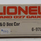 Lionel 6-9783 O Gauge Baltimore and Ohio Time Saver Boxcar