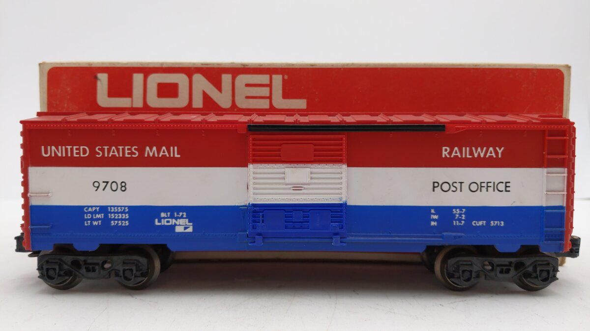 Lionel 6-9708 O Gauge United States Mail Boxcar VG/Box