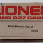 Lionel 6-9425 O Gauge British Columbia Railway Box Car