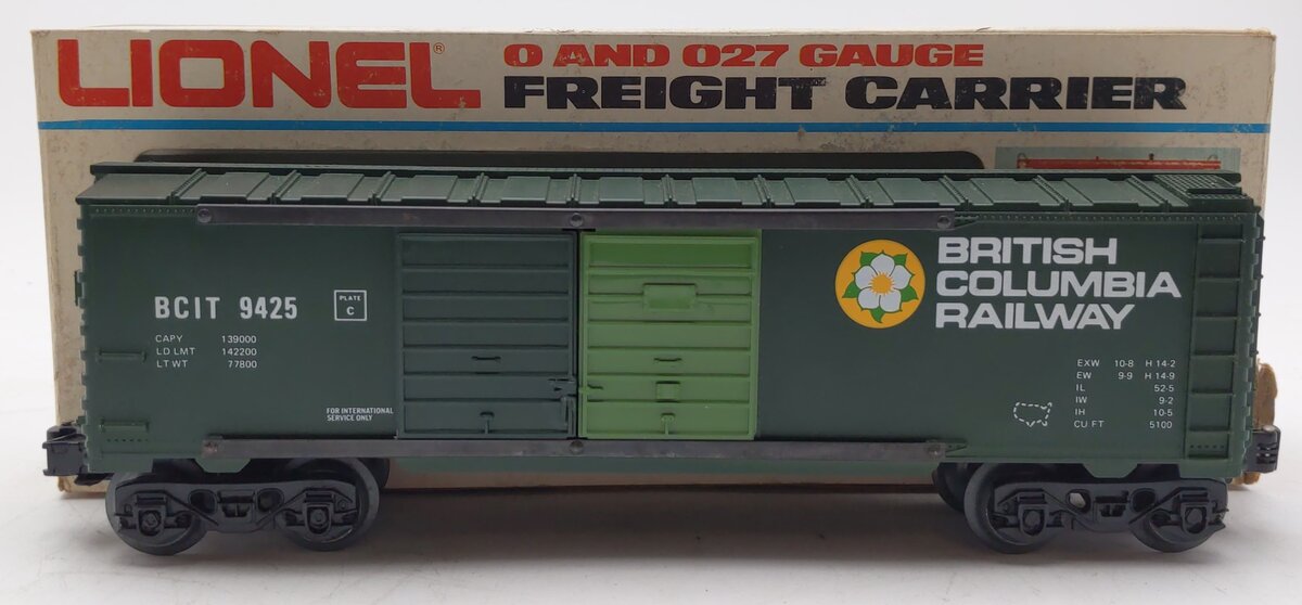 Lionel 6-9425 O Gauge British Columbia Railway Box Car