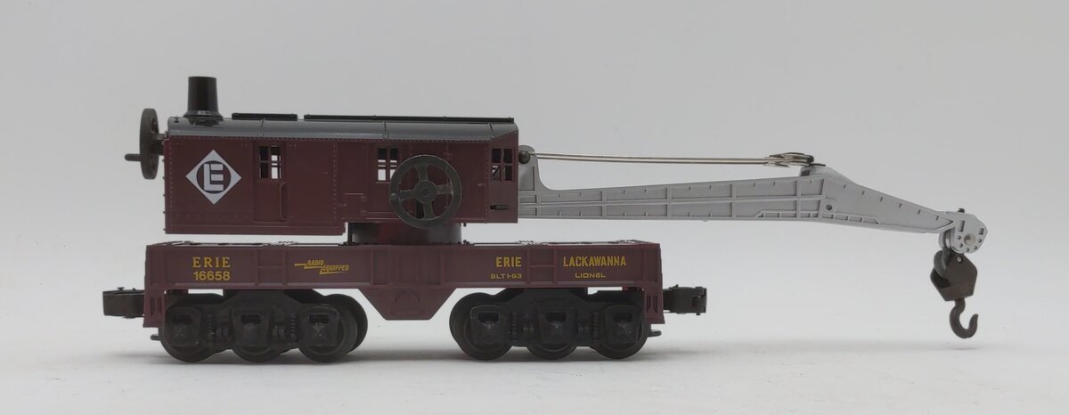 Lionel 6-16658 O Gauge Erie Lackawanna 6- Wheel Crane Car LN/Box