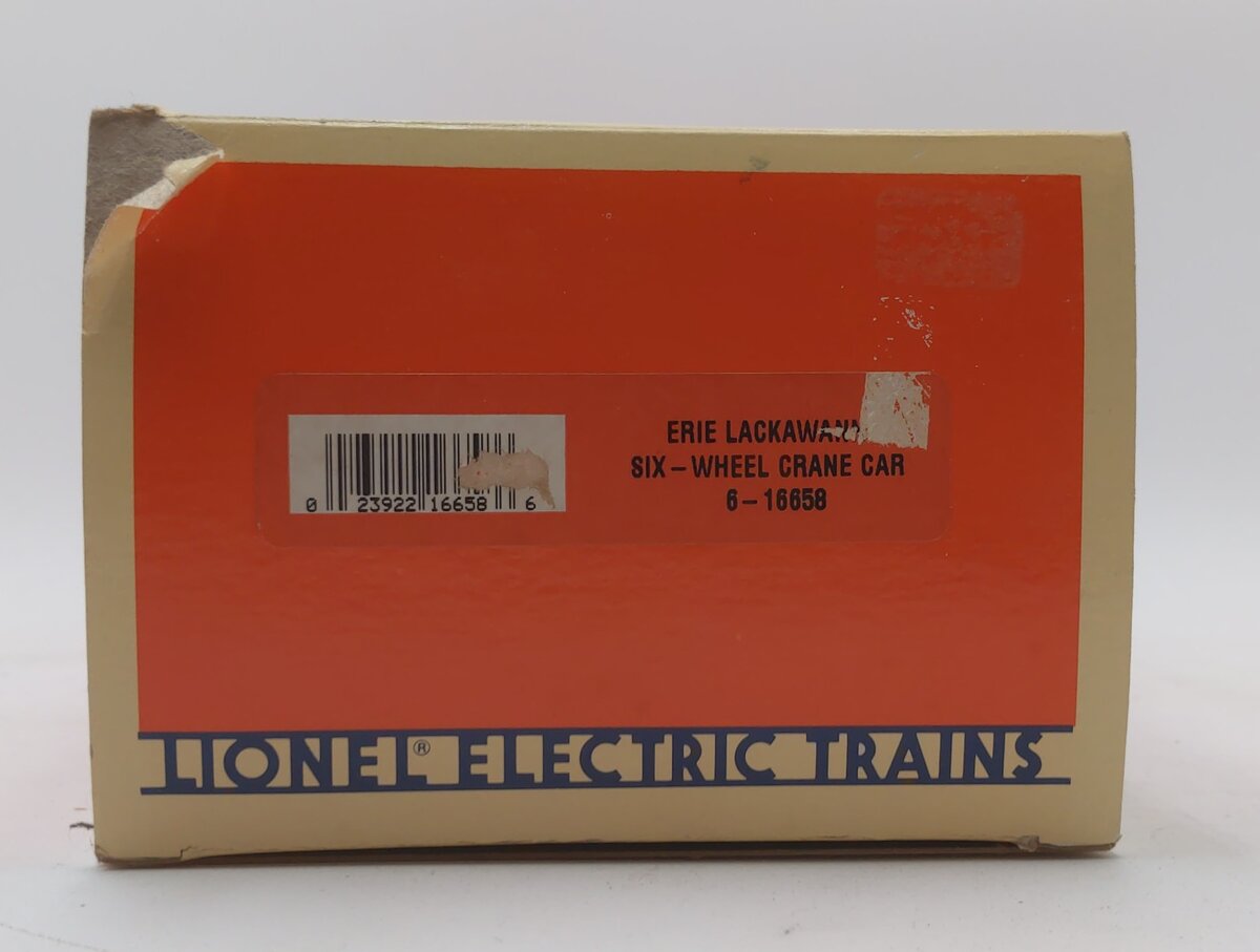 Lionel 6-16658 O Gauge Erie Lackawanna 6- Wheel Crane Car LN/Box