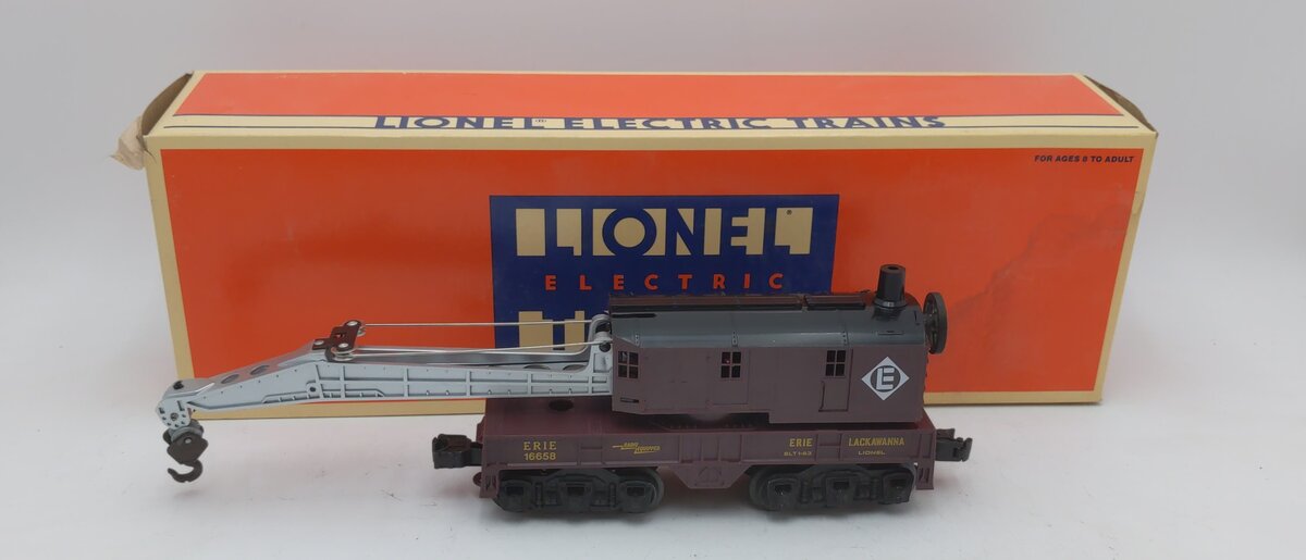 Lionel 6-16658 O Gauge Erie Lackawanna 6- Wheel Crane Car LN/Box