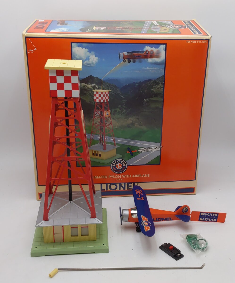 Lionel 6-32920 O Gauge Animated Pylon With Airplane L-99 LN/Box