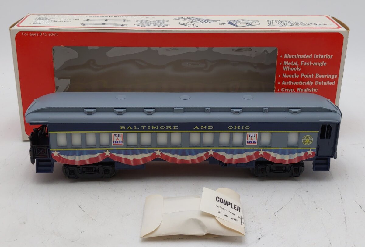 Lionel 6-9529 O Baltimore & Ohio Eisenhower Campaign Observation Car LN/Box