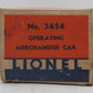 Lionel 3454 Vintage O Pennsylvania Operating Merchandise Car VG/Box