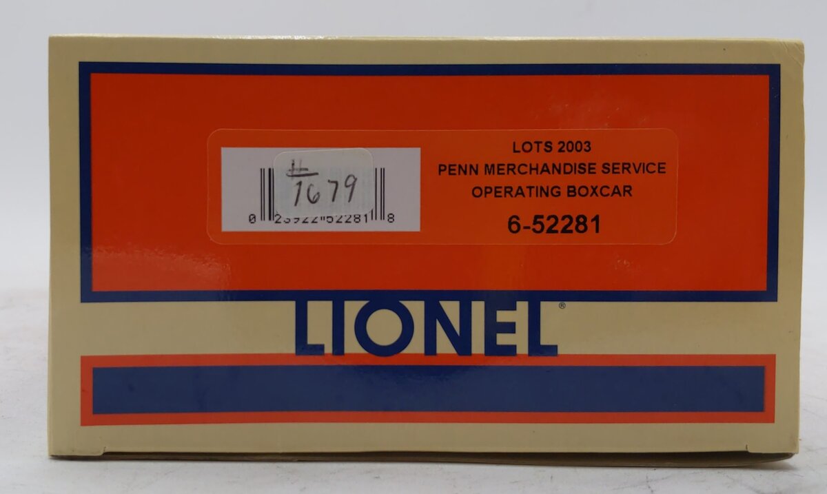 Lionel 6-52281 O Gauge LOTS 2003 PRR Merchandise Service Operating Boxcar #30126 NIB