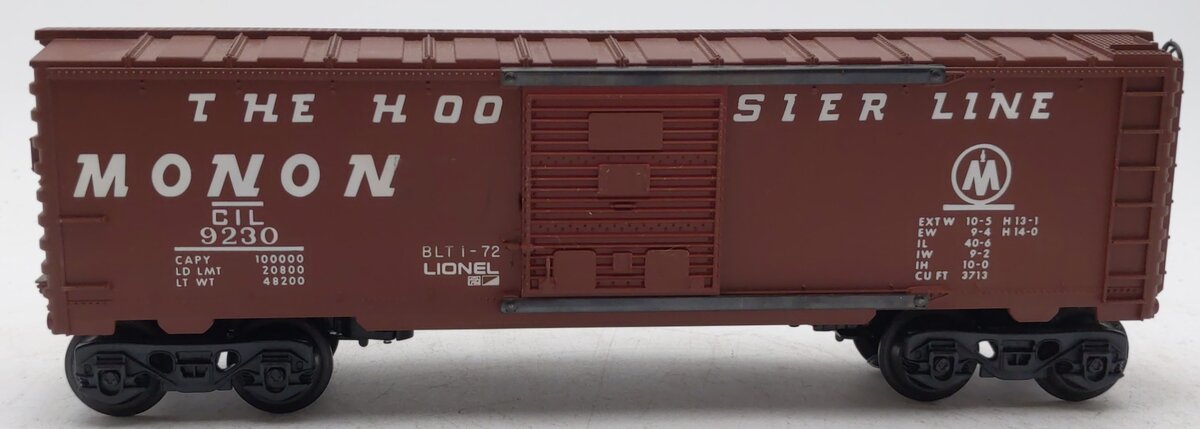 Lionel 6-9230 O Gauge Monon "The Hoosier Line" Boxcar NIB