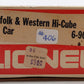 Lionel 6-9604 O Gauge Norfolk & Western Hi-Cube Boxcar