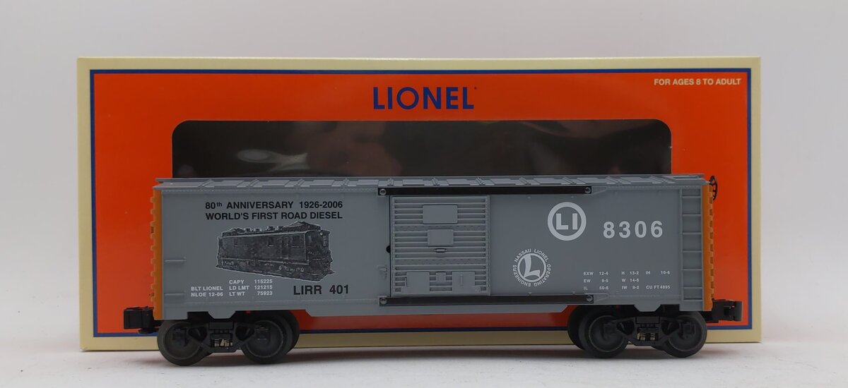 Lionel 6-52420 O Gauge NLOE 2006 LIRR Anniv. Diesel Boxcar #8306 NIB