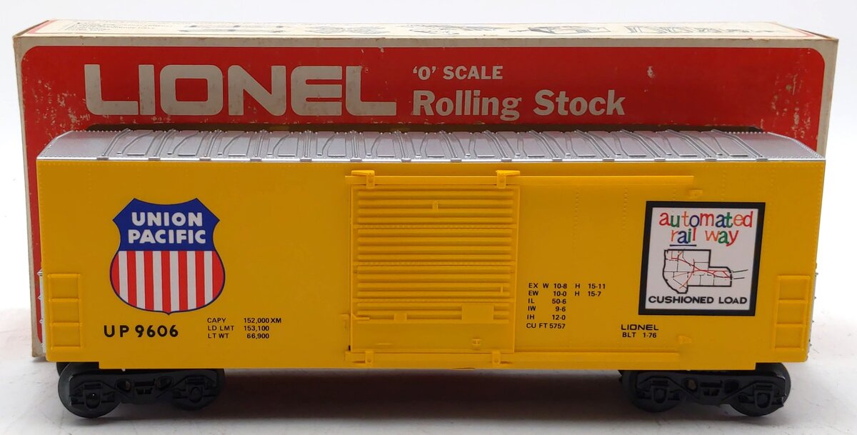 Lionel 6-9606 O Gauge Union Pacific Hi-Cube Boxcar LN/Box