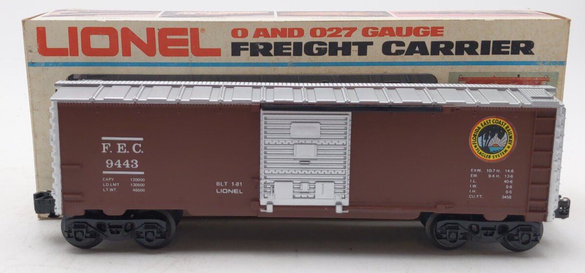 Lionel 6-9443 O Gauge Florida East Coast Boxcar LN/Box