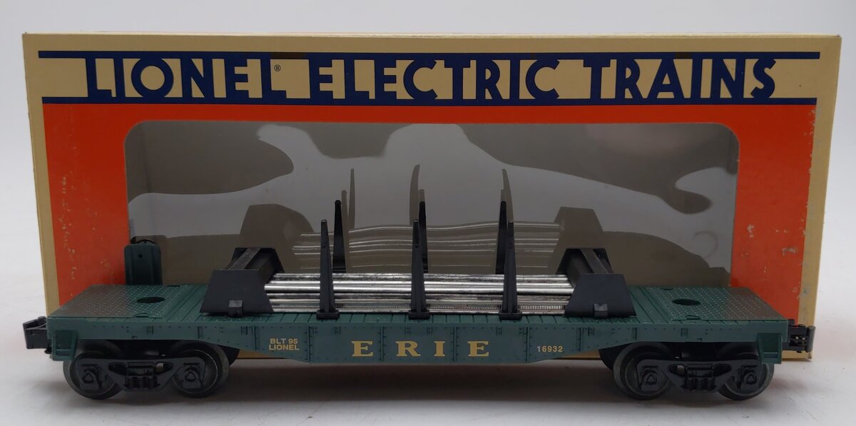 Lionel 6-16932 O Gauge Erie Flat Car w/Rails LN/Box