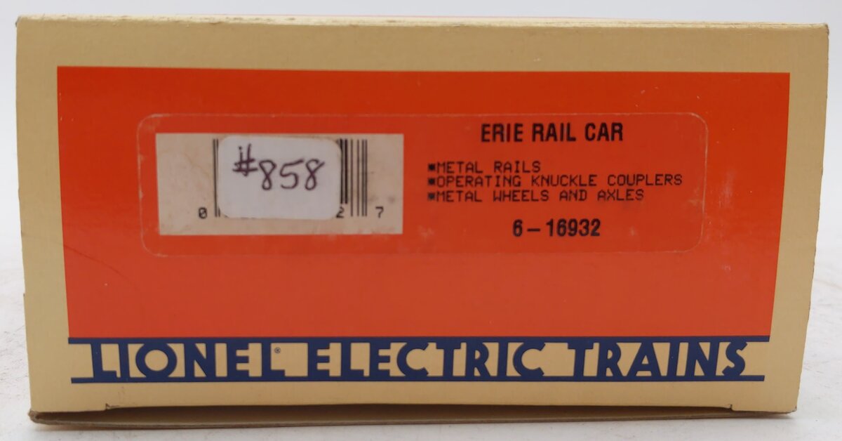 Lionel 6-16932 O Gauge Erie Flat Car w/Rails LN/Box