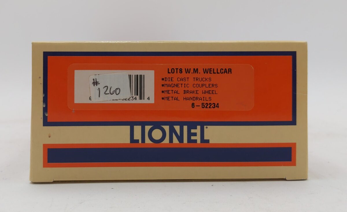 Lionel 6-52234 O Gauge LOTS Western Maryland Wellcar w/Single Transformer #6011 NIB