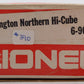 Lionel 6-9608 O Gauge Burlington Northern Hi-Cube Boxcar LN/Box