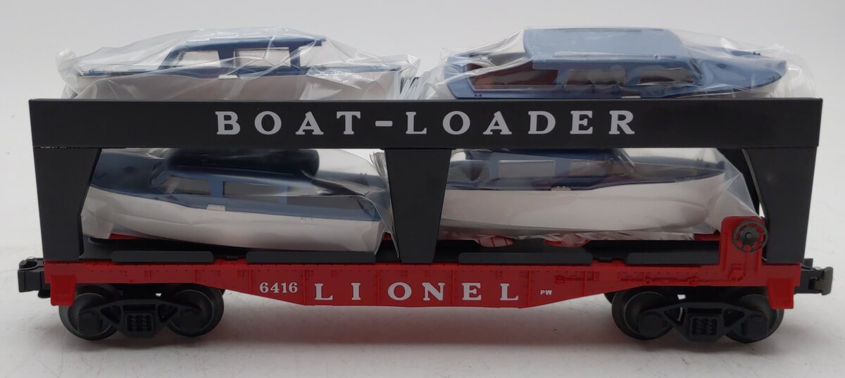 Lionel 6-19428 O Gauge PWC Boat Loader Flatcar #6416 with 4 Boats LN/Box