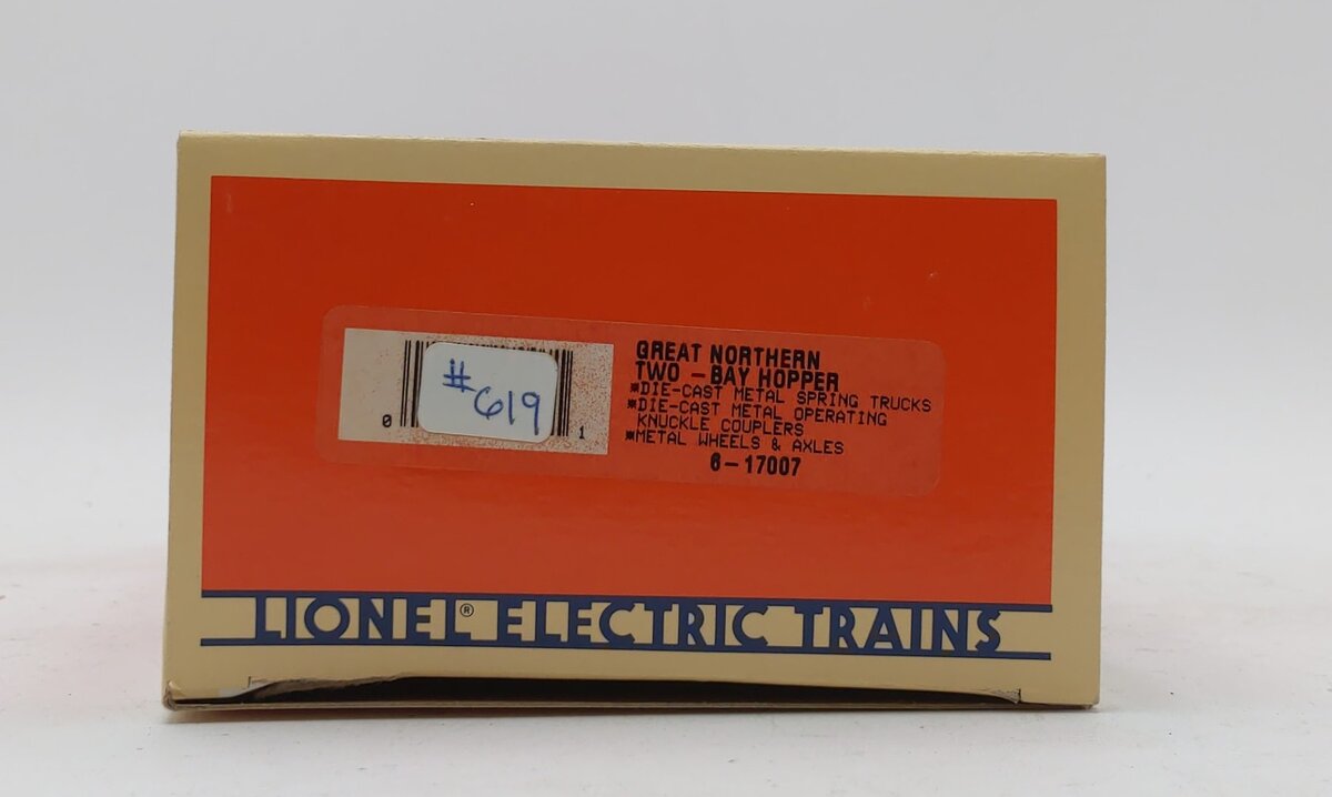Lionel 6-17007 O Gauge Great Northern 2-Bay Hopper #173872 LN/Box