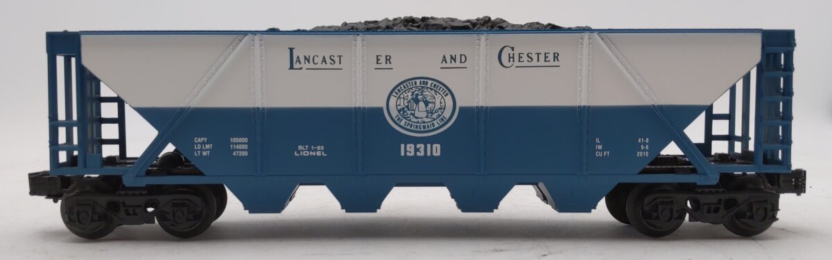 Lionel 6-19310 O Gauge Lancaster and Chester 4-Bay Hopper w/Coal Load EX/Box